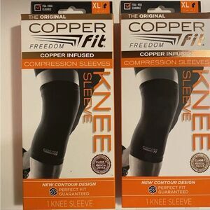 NIB Copper Fit Freedom Copper Infused Compression Knee Sleeve Size XL 16" - 17"